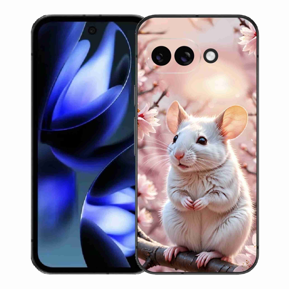mmCase gél tok a Google Pixel 9a-hoz – fehér egér az ágon