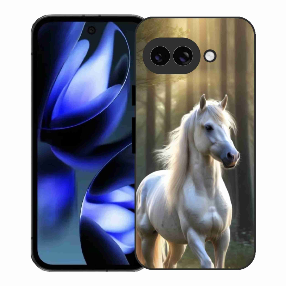 Gél borítás mmCase a Google Pixel 9a számára - fehér ló 3