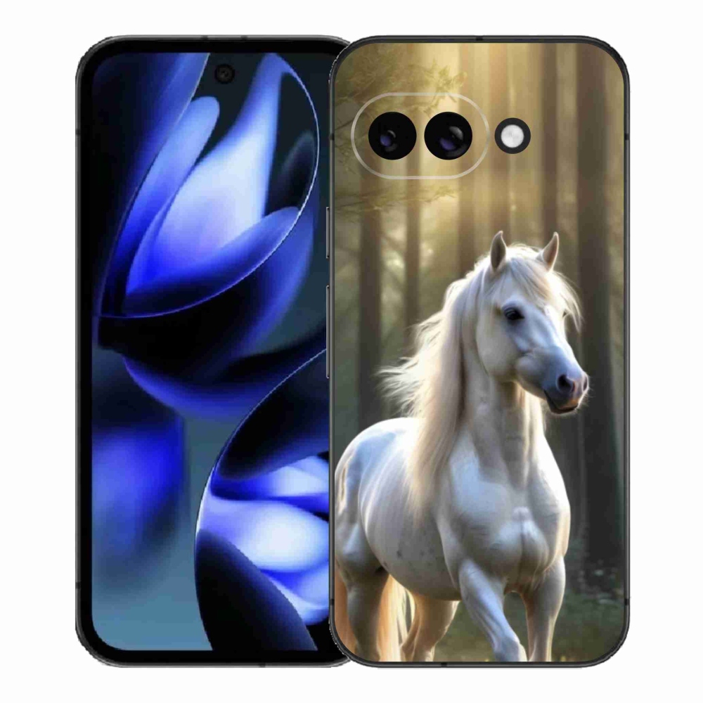 Gél borítás mmCase a Google Pixel 9a számára - fehér ló 3
