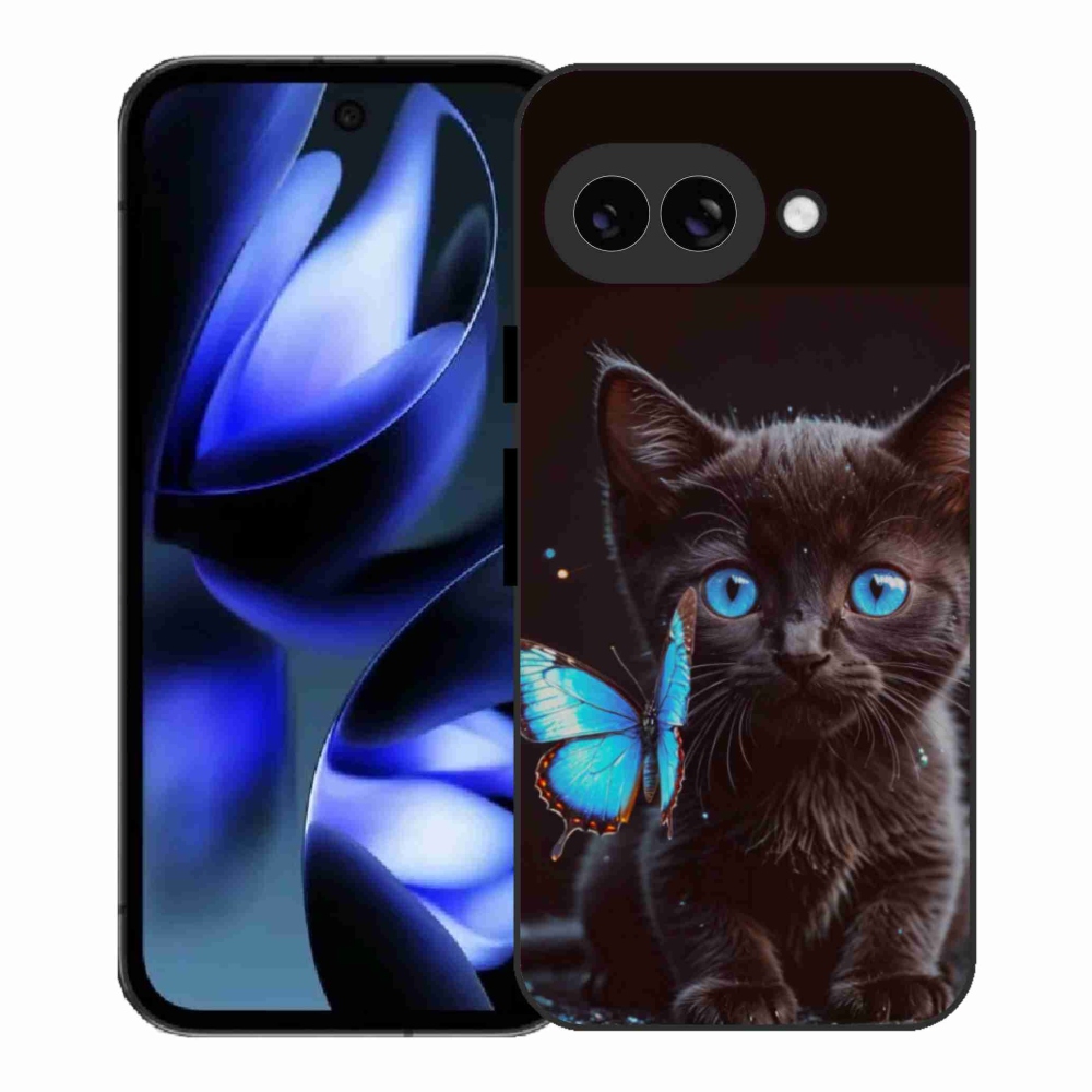 Gél borítás mmCase a Google Pixel 9a számára - fekete cica 3