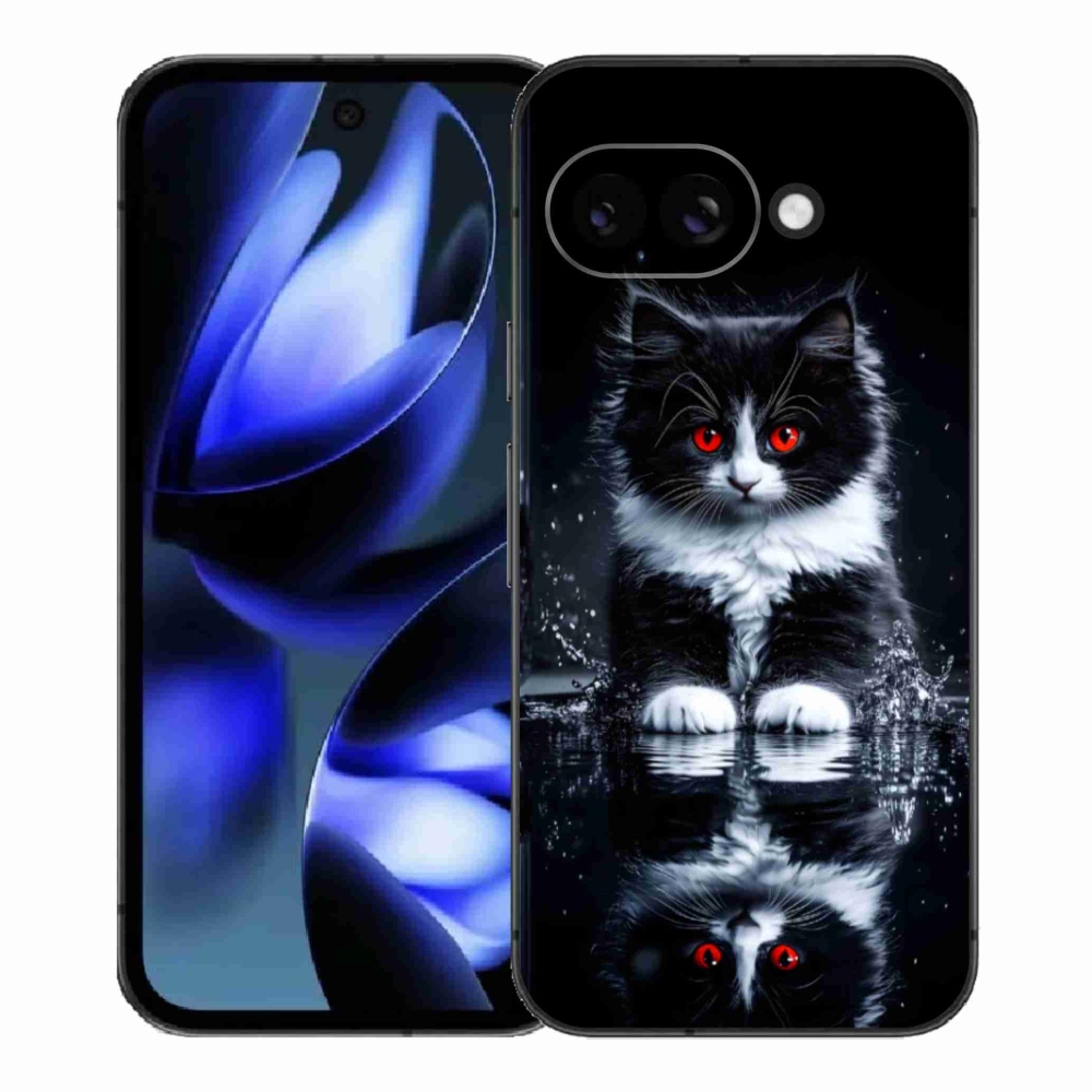Gél borítás mmCase a Google Pixel 9a számára - fekete-fehér cica