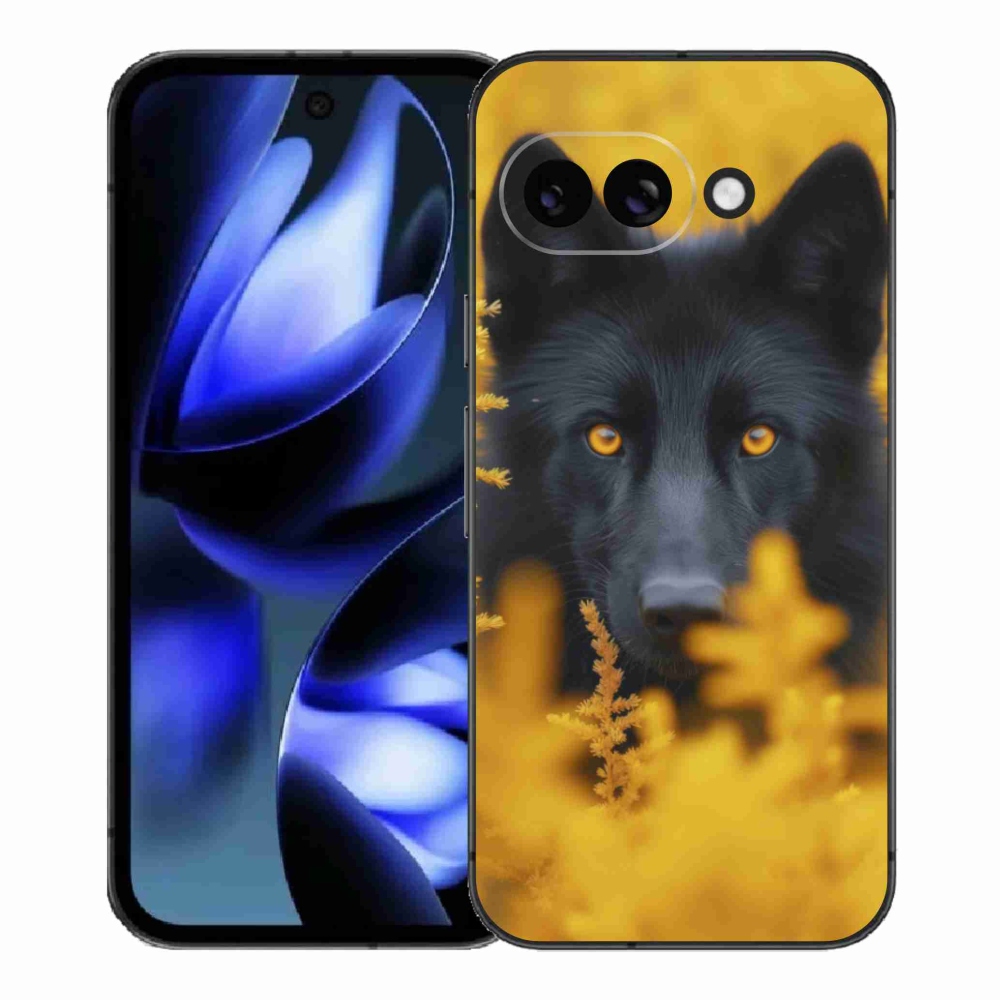 Zselés borítás mmCase a Google Pixel 9a számára - fekete farkas 2