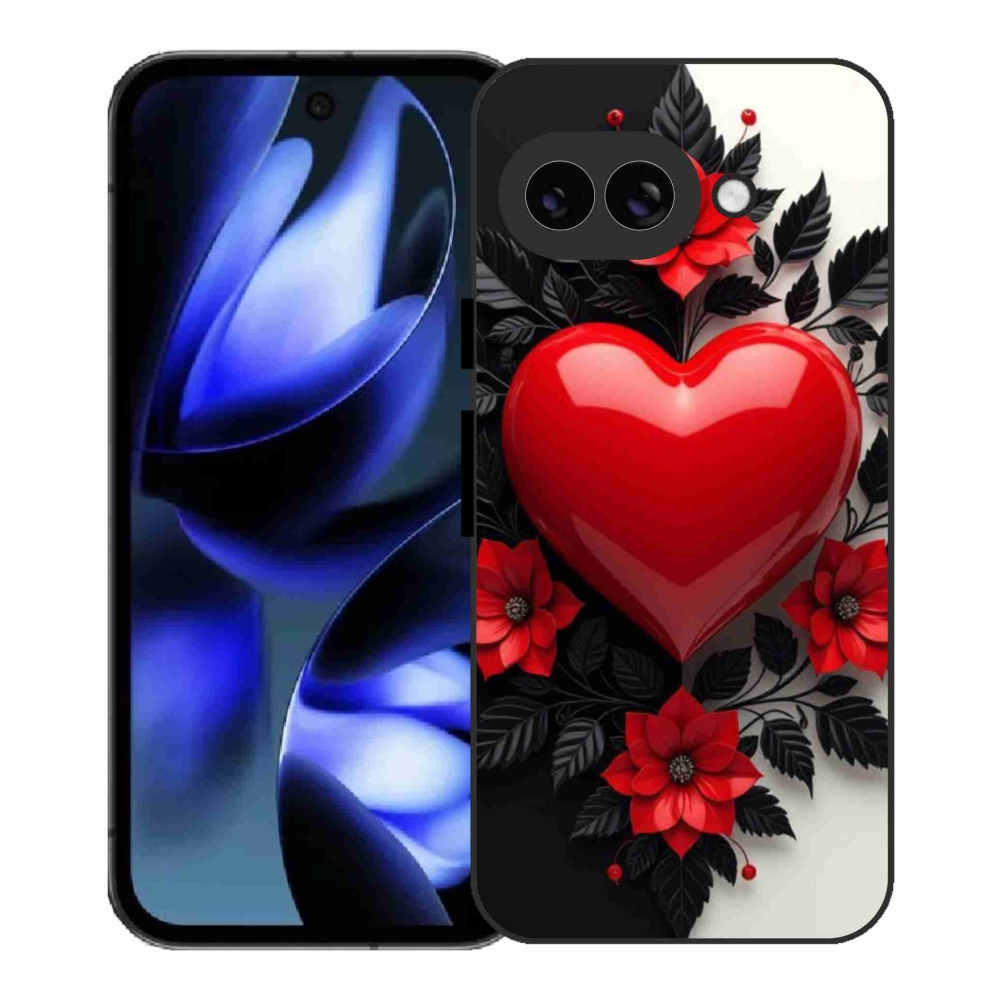 Gél borítás mmCase a Google Pixel 9a készülékhez - piros szív