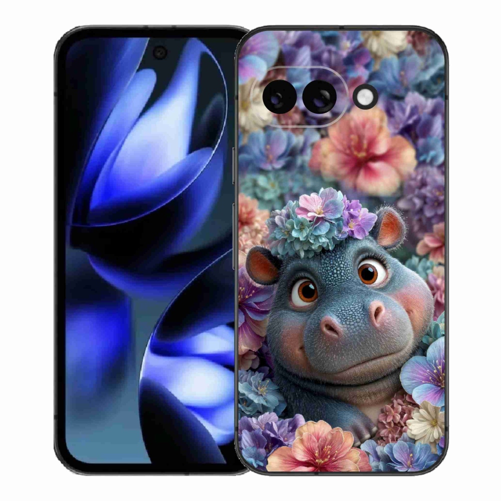 mmCase gél tok a Google Pixel 9a-hoz – virágos víziló