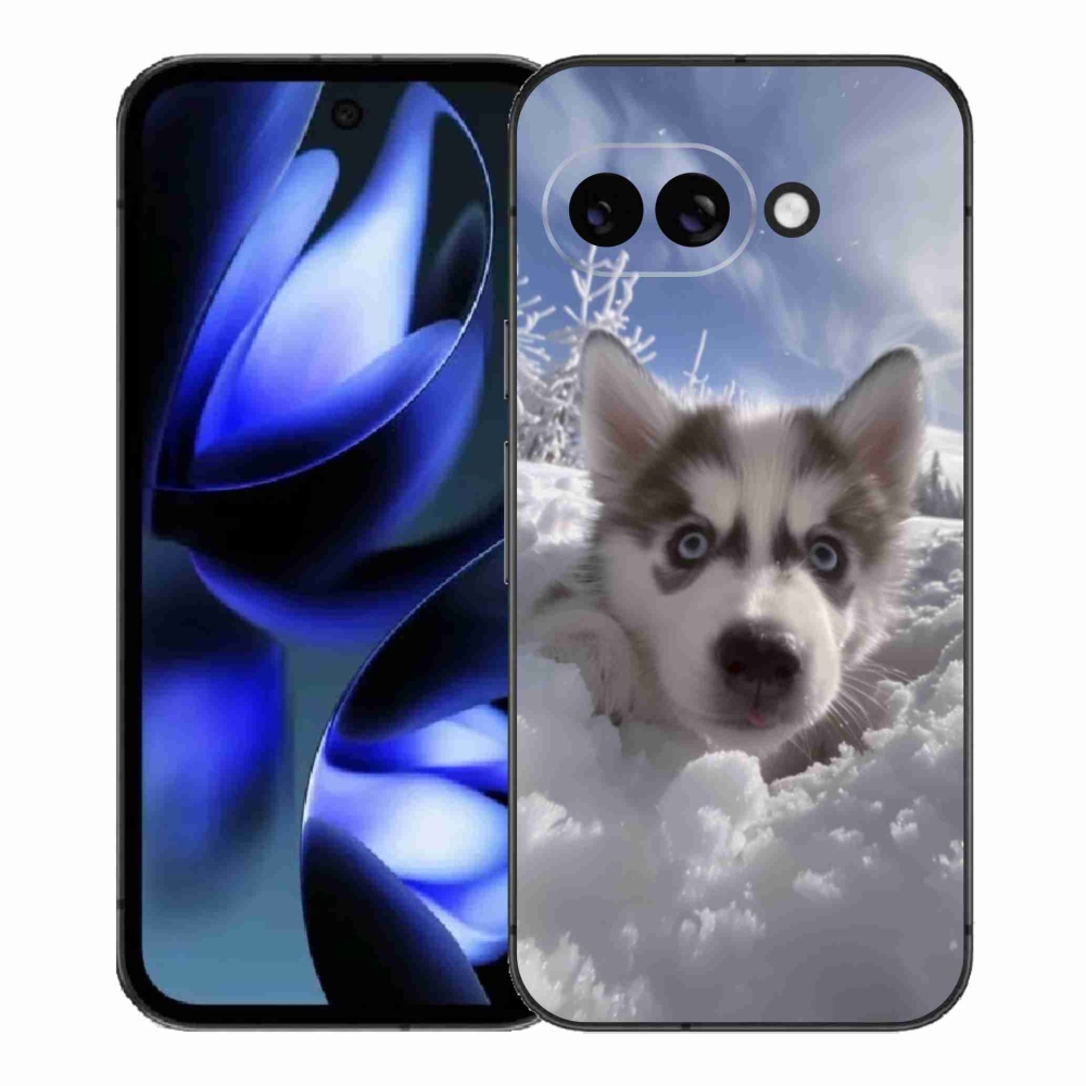 Gél borítás mmCase a Google Pixel 9a számára - husky a hóban
