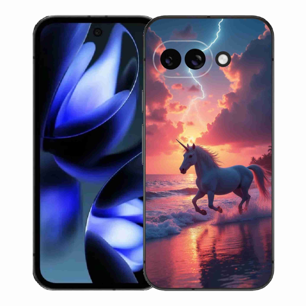 Gél borítás mmCase a Google Pixel 9a számára - egyszarvú a tengerparton