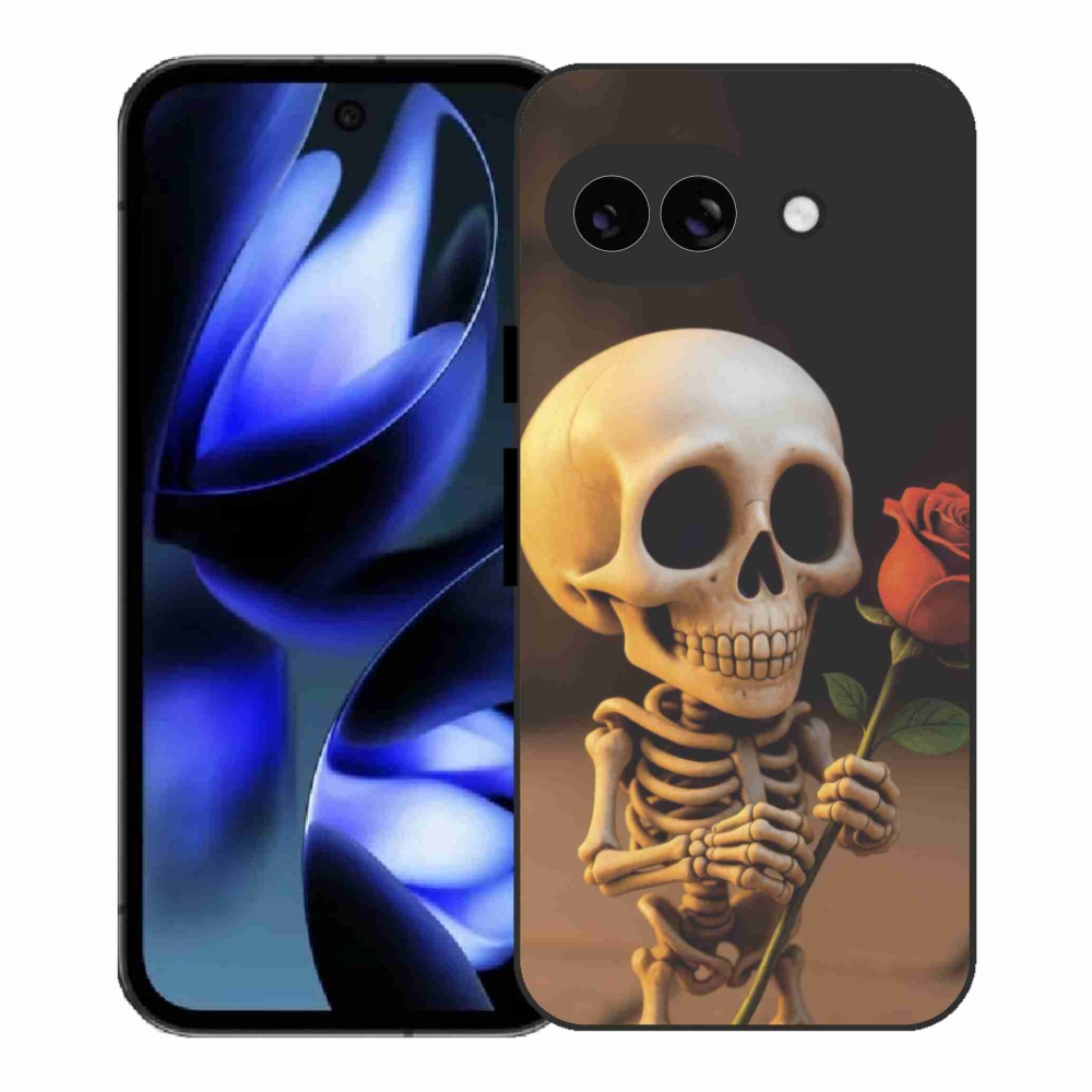 Gél borítás mmCase a Google Pixel 9a számára - csontváz rózsával