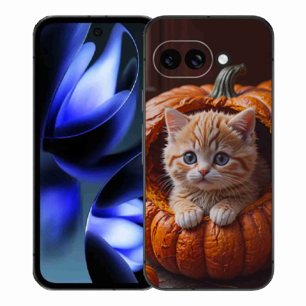 Gél borítás mmCase a Google Pixel 9a számára - cica és tök 2