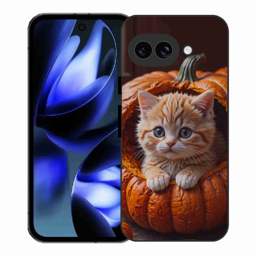 Gél borítás mmCase a Google Pixel 9a számára - cica és tök 2