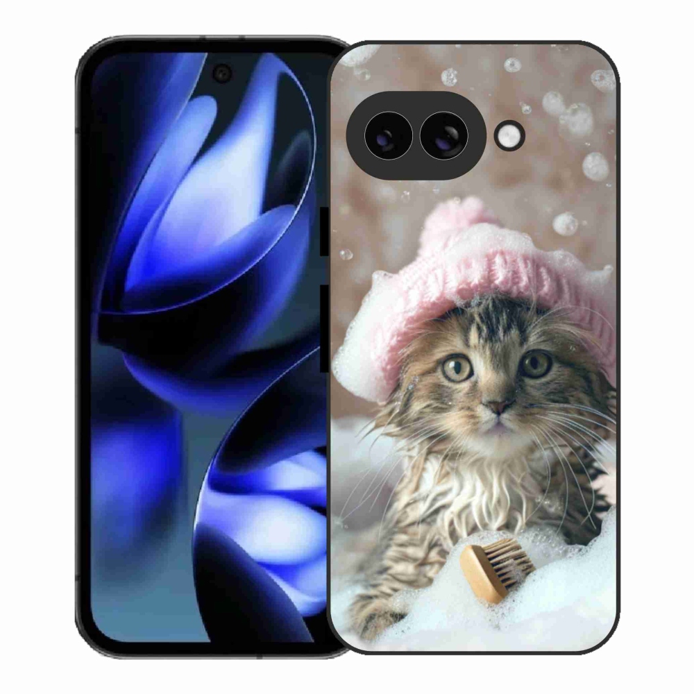 Gél borítás mmCase a Google Pixel 9a számára - cica és fürdő