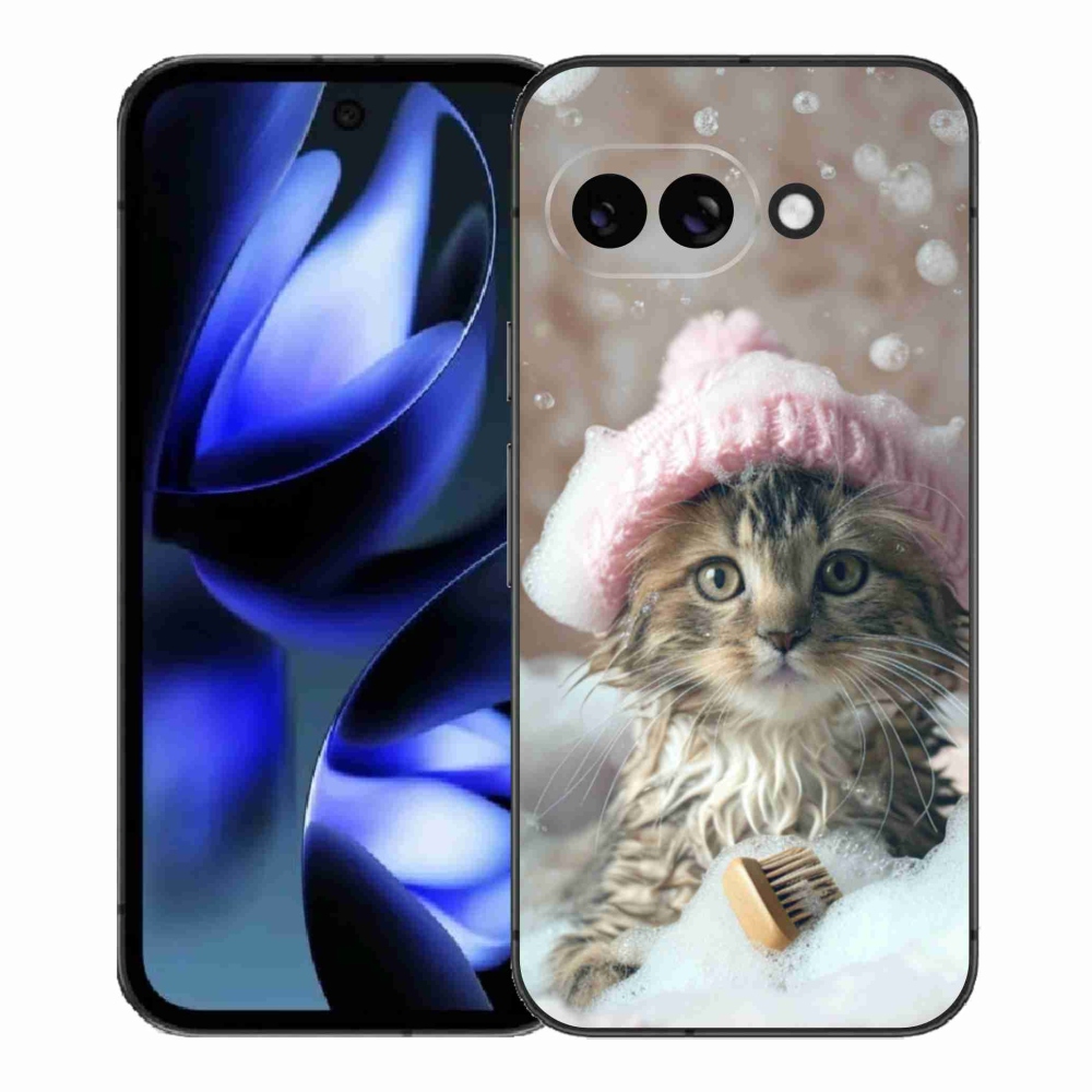 Gél borítás mmCase a Google Pixel 9a számára - cica és fürdő