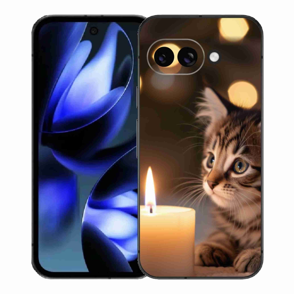 Gél borítás mmCase a Google Pixel 9a számára - cica és gyertya