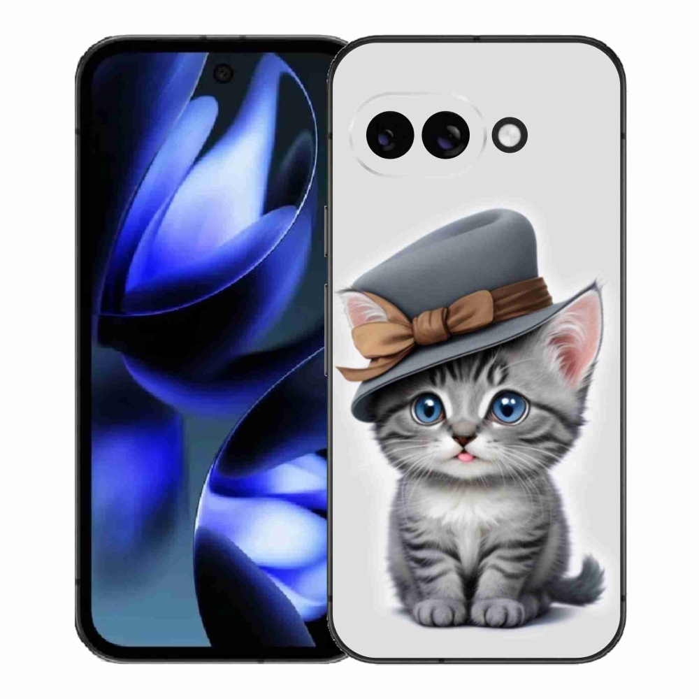 Gél borítás mmCase a Google Pixel 9a számára - cica sapkával