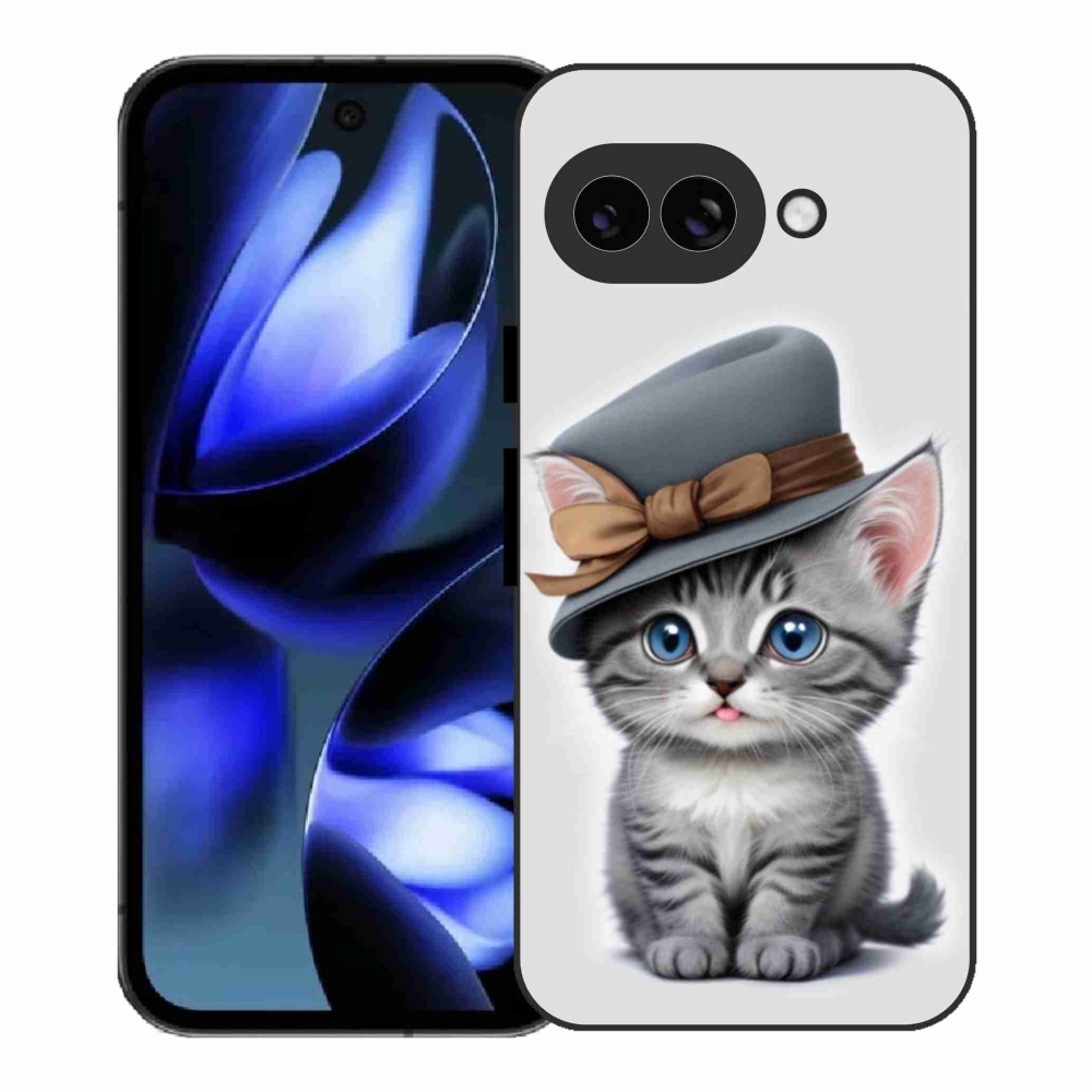 Gél borítás mmCase a Google Pixel 9a számára - cica sapkával