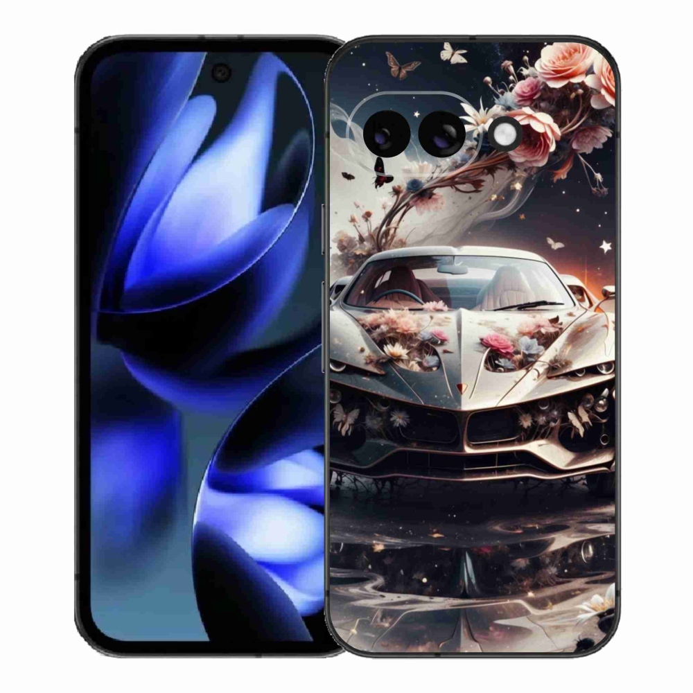 Gél borítás mmCase a Google Pixel 9a számára - virágos sportautó