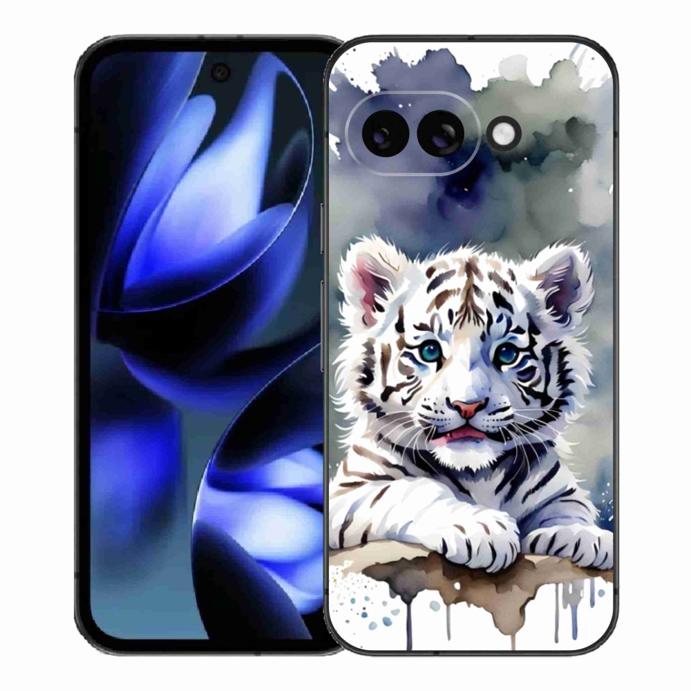 Gél borítás mmCase a Google Pixel 9a számára - fehér tigriskölyök