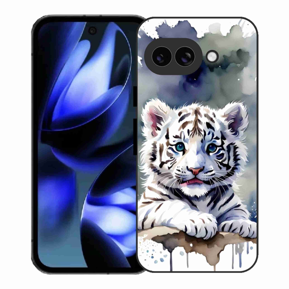 Gél borítás mmCase a Google Pixel 9a számára - fehér tigriskölyök