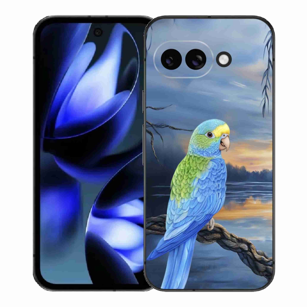 Gél borítás mmCase a Google Pixel 9a készülékhez - kék papagáj