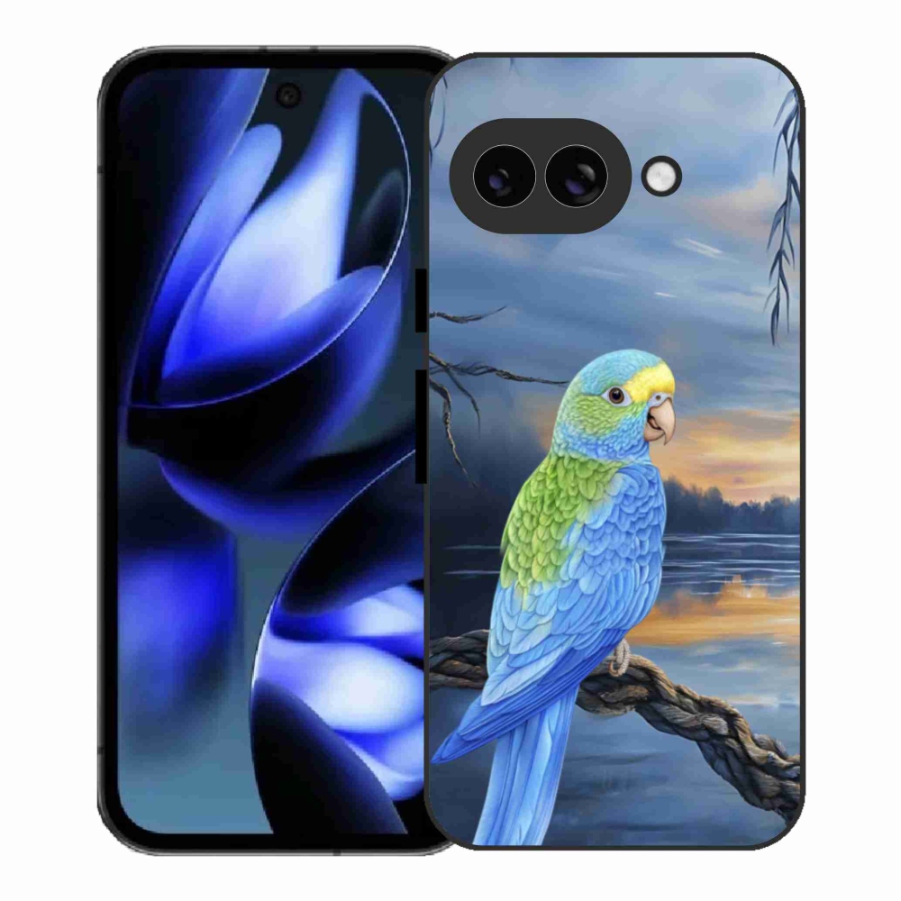 Gél borítás mmCase a Google Pixel 9a készülékhez - kék papagáj