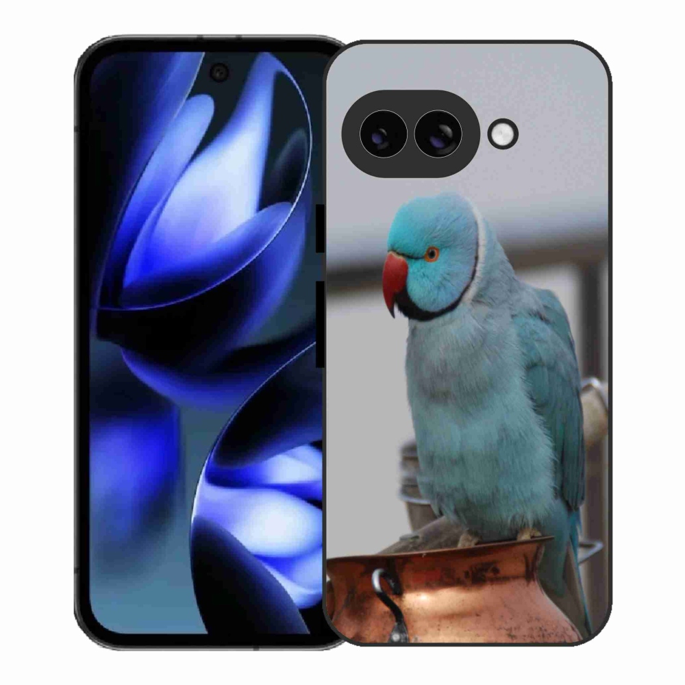Zselés borítás mmCase a Google Pixel 9a készülékhez - papagáj alexander kék