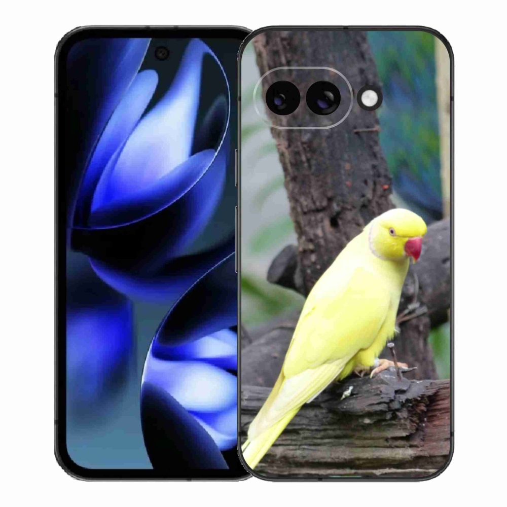 Gél borítás mmCase a Google Pixel 9a készülékhez - papagáj alexander sárga