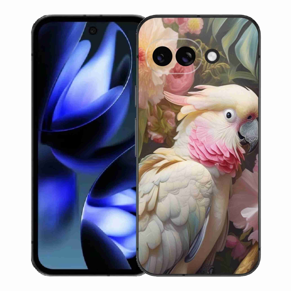 Gél borítás mmCase a Google Pixel 9a készülékhez - papagáj kakadu rózsaszín 2