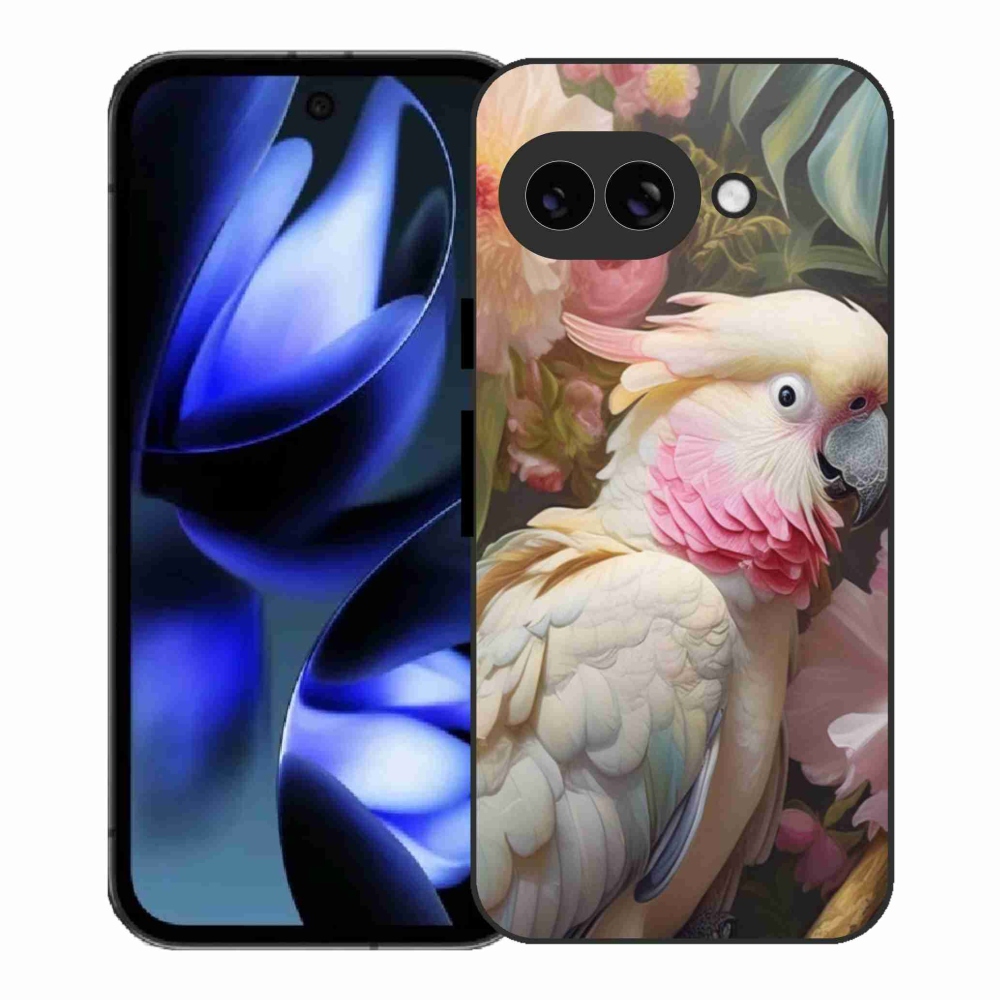 Gél borítás mmCase a Google Pixel 9a készülékhez - papagáj kakadu rózsaszín 2