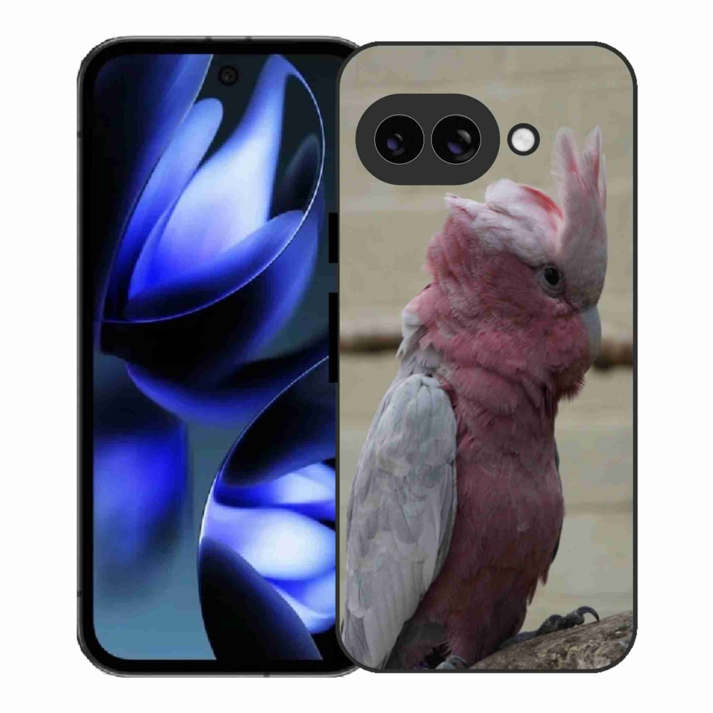 Zselés borítás mmCase a Google Pixel 9a készülékhez - papagáj kakadu rózsaszínű