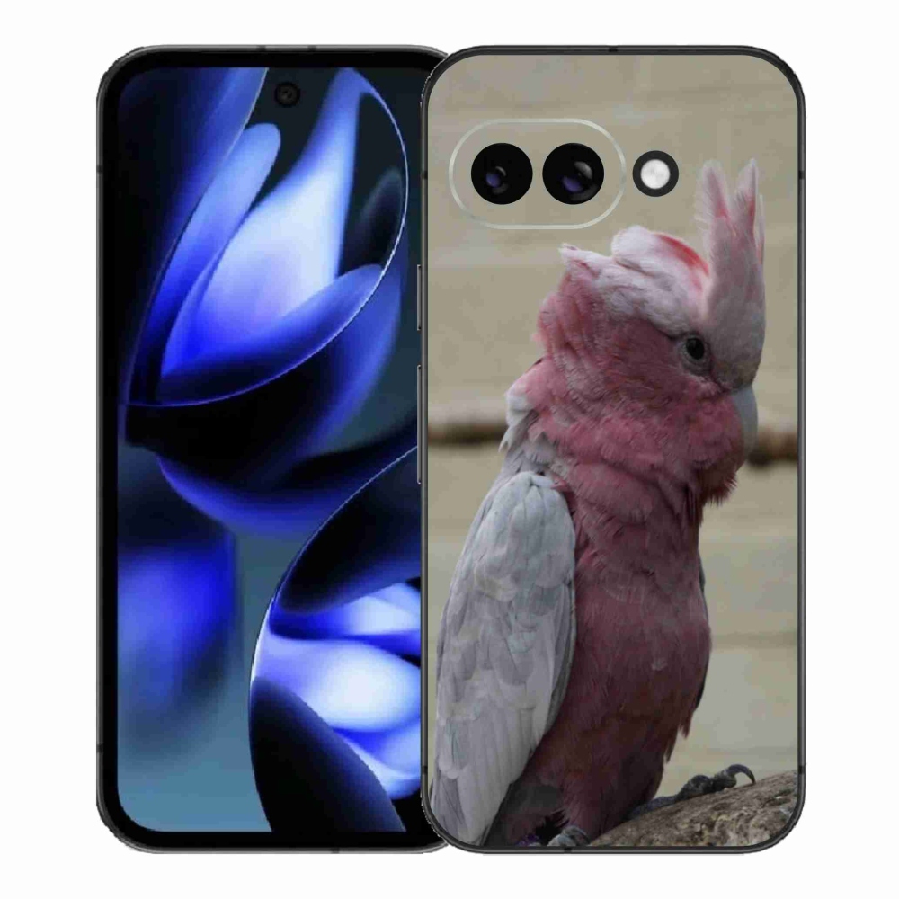 Zselés borítás mmCase a Google Pixel 9a készülékhez - papagáj kakadu rózsaszínű