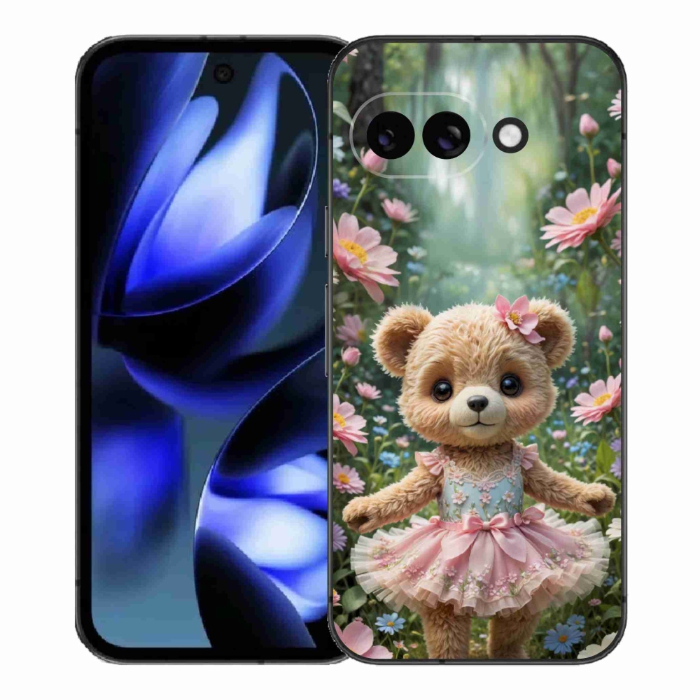 mmCase gél tok a Google Pixel 9a-hoz – aranyos mackó virágok között