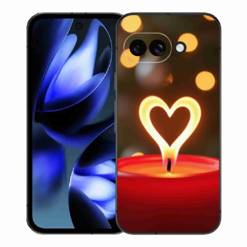 Zselés borítás mmCase a Google Pixel 9a számára - láng szíve