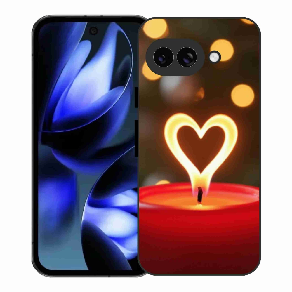 Zselés borítás mmCase a Google Pixel 9a számára - láng szíve