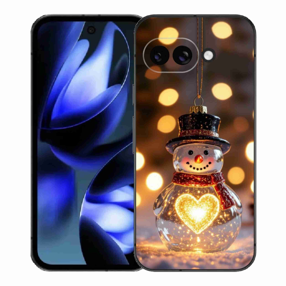 mmCase gél tok a Google Pixel 9a-hoz – világító karácsonyi hóember