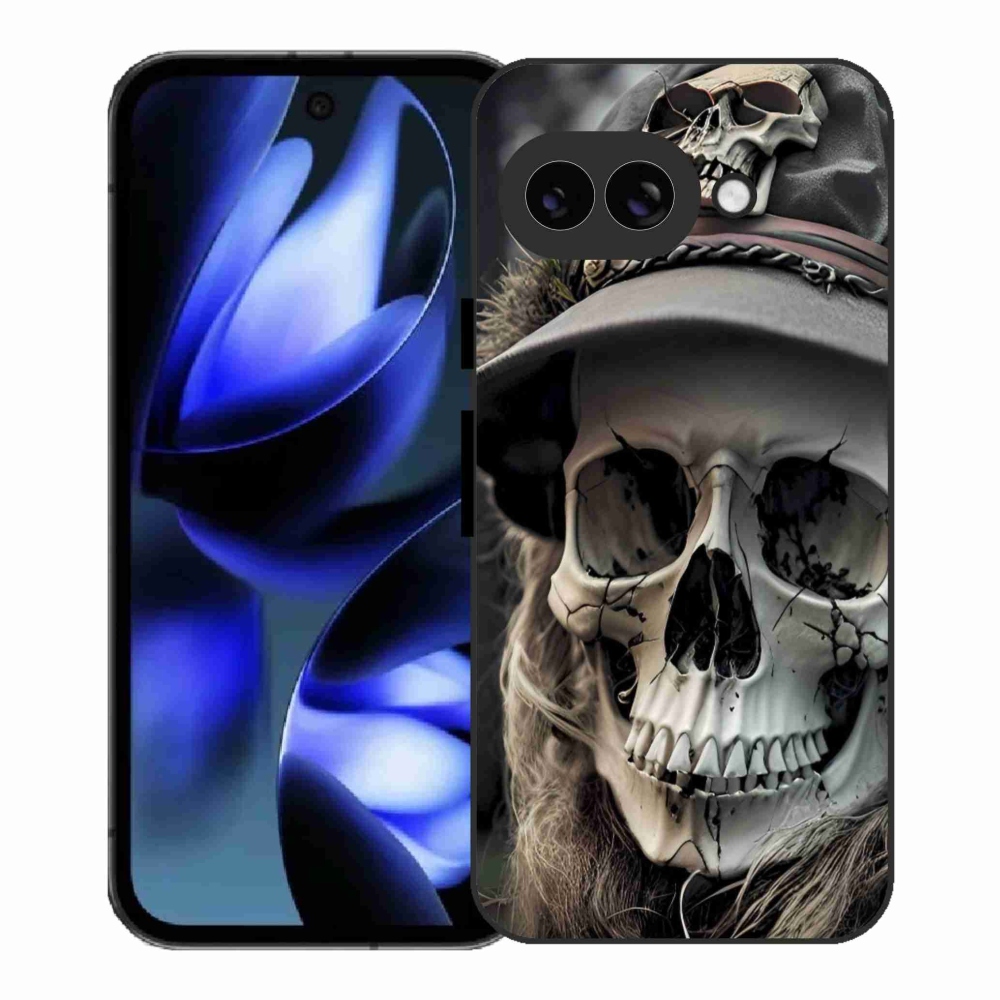 Zselés borítás mmCase a Google Pixel 9a készülékhez - sötét koponya