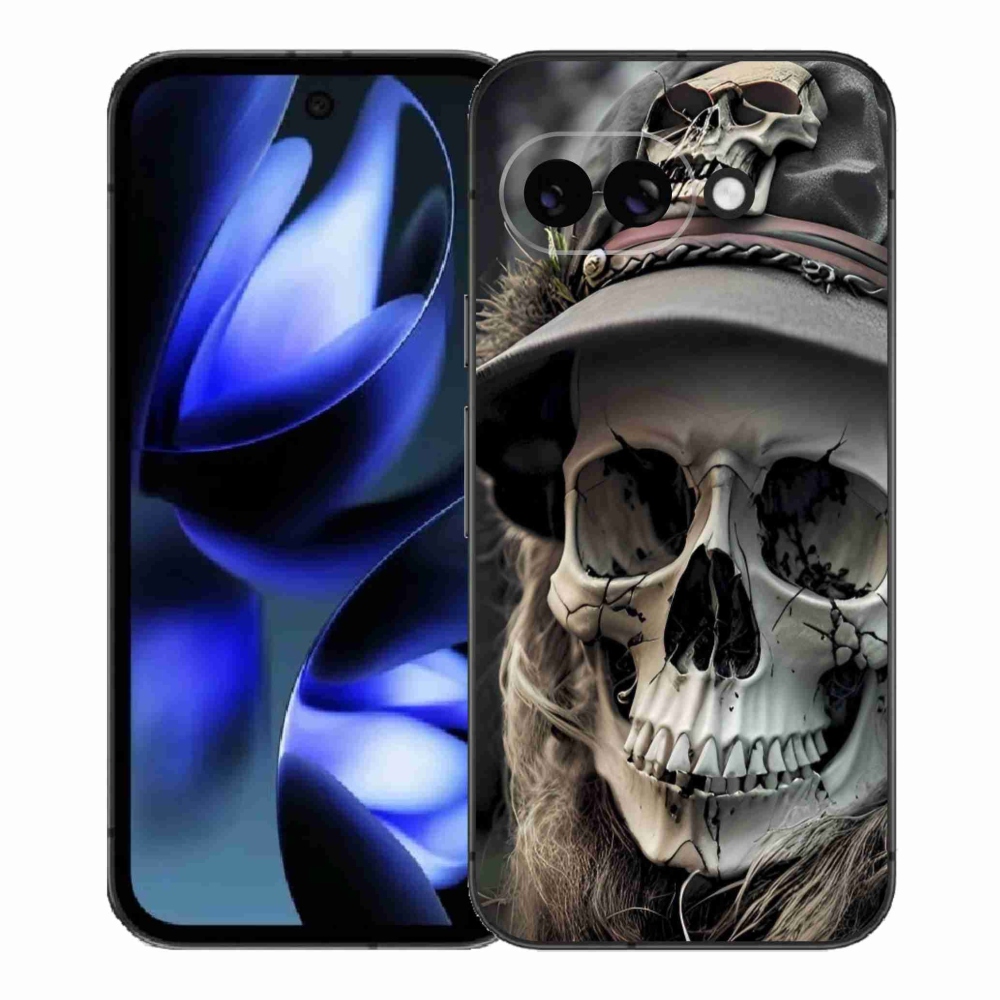 Zselés borítás mmCase a Google Pixel 9a készülékhez - sötét koponya