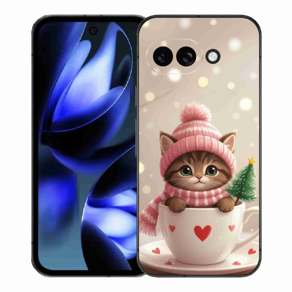 mmCase gél tok a Google Pixel 9a-hoz – karácsonyi cica csészében