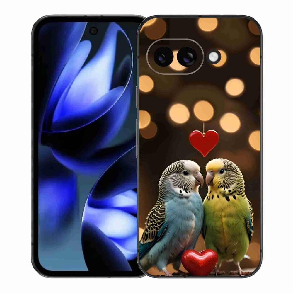 mmCase gél tok a Google Pixel 9a-hoz – szerelmes papagájok