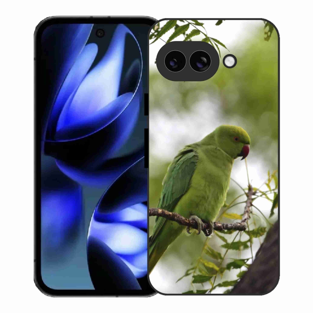 Gél borítás mmCase a Google Pixel 9a készülékhez - zöld papagáj