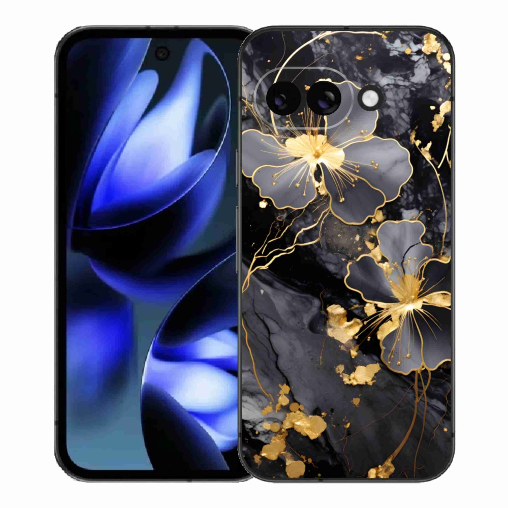 Gél borítás mmCase a Google Pixel 9a számára - arany virágok