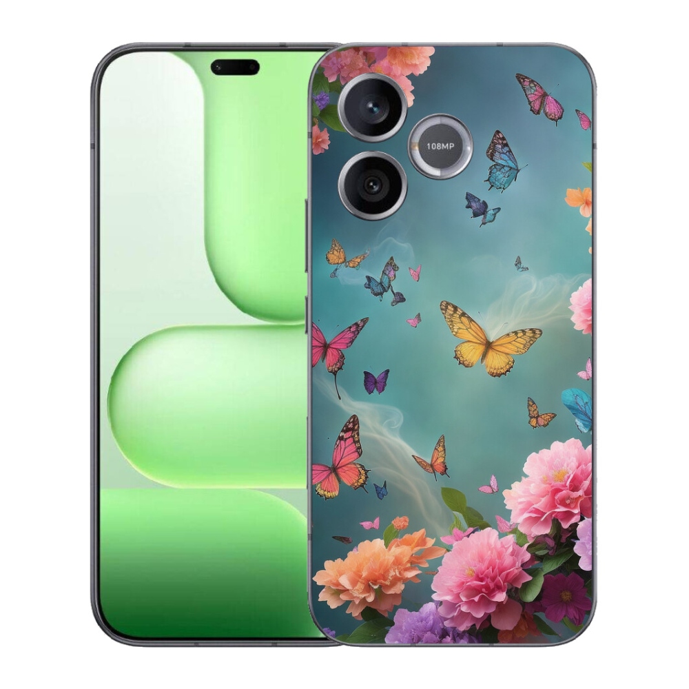 mmCase gél tok a Honer 600 Lite-hez – színes virágok és pillangók