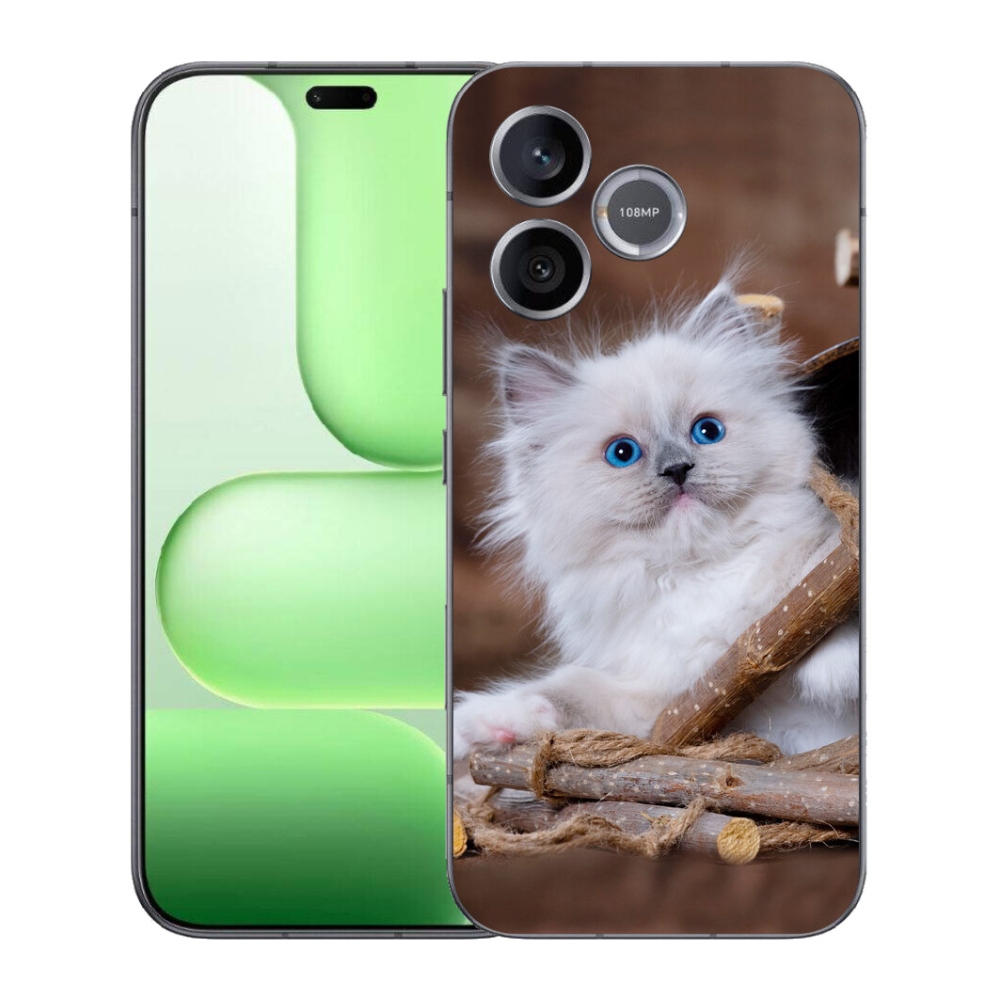 mmCase gél tok a Honer 600 Lite-hez – fehér cica