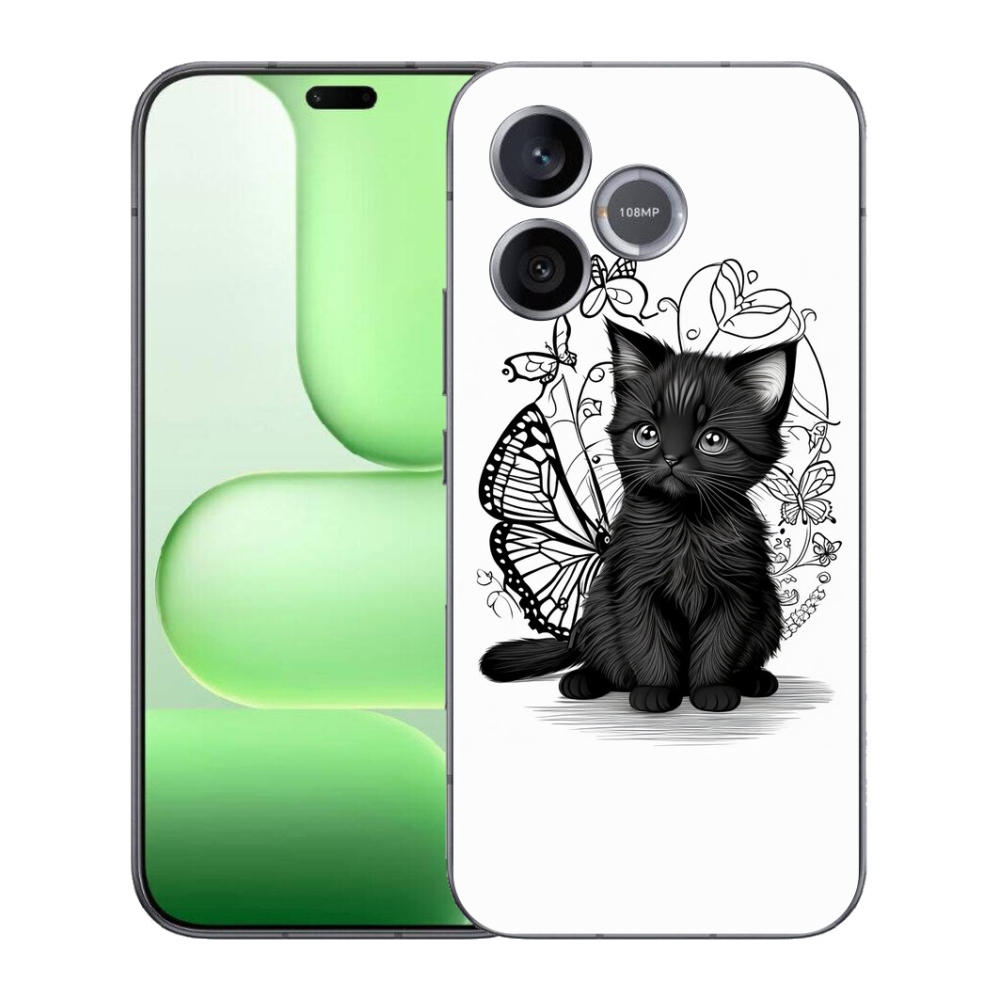 mmCase gél tok a Honer 600 Lite-hez – fekete cica