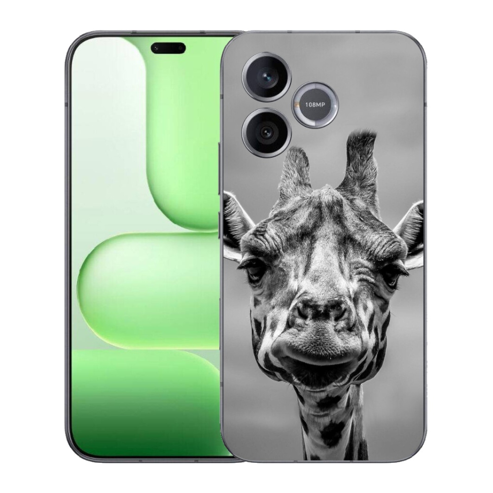mmCase gél tok a Honer 600 Lite-hez – fekete-fehér zsiráf