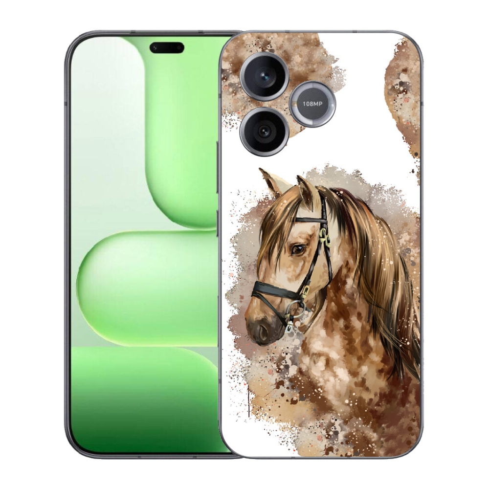 mmCase gél tok a Honer 600 Lite-hez – barna, rajzolt ló