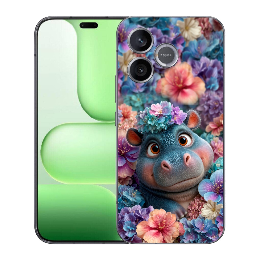 mmCase géltok a Honer 600 Lite-hez – virágokkal díszített kis víziló