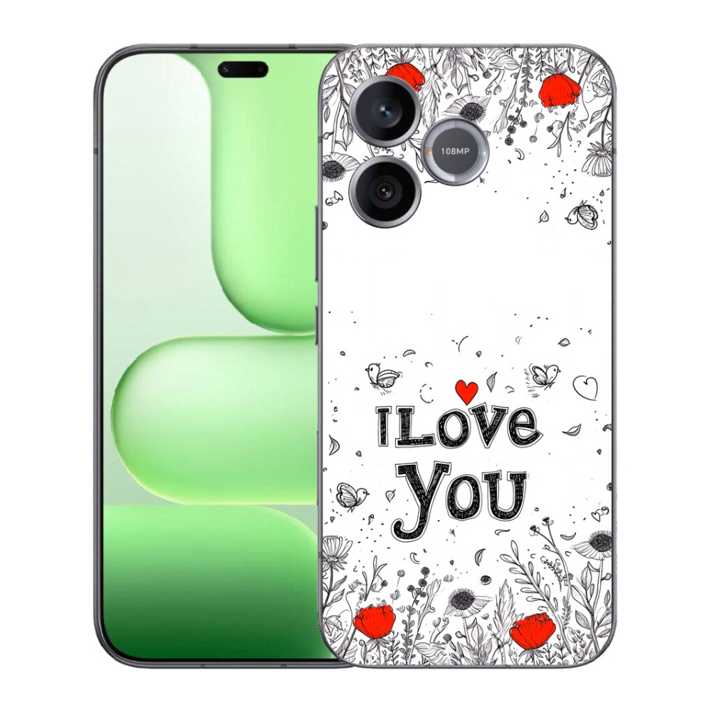mmCase gélhuzat a Honer 600 Lite-hez – „I love you” fehér háttérrel