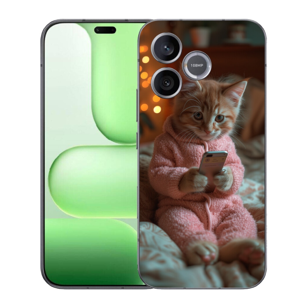 mmCase gél tok a Honer 600 Lite-hoz – cica mobiltelefonnal