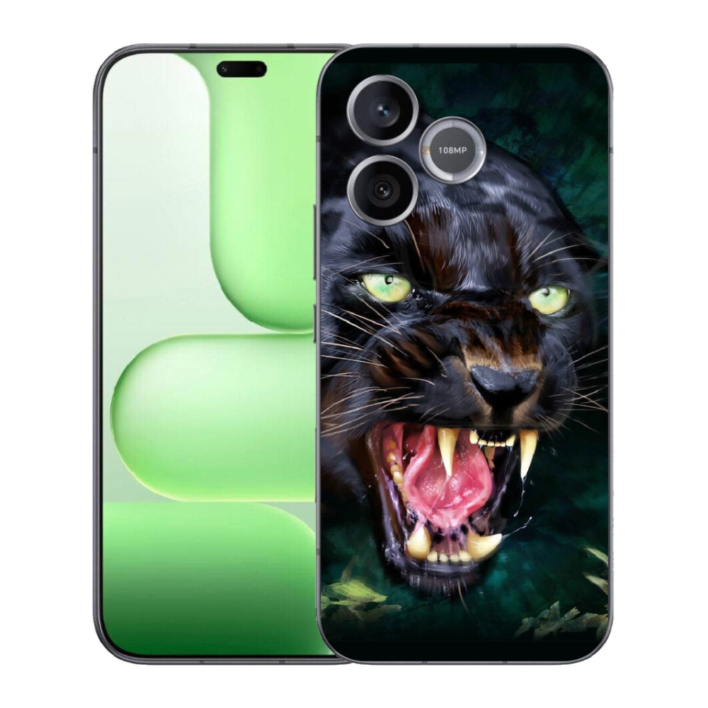 mmCase gél tok a Honer 600 Lite-hez – dühös fekete párduc