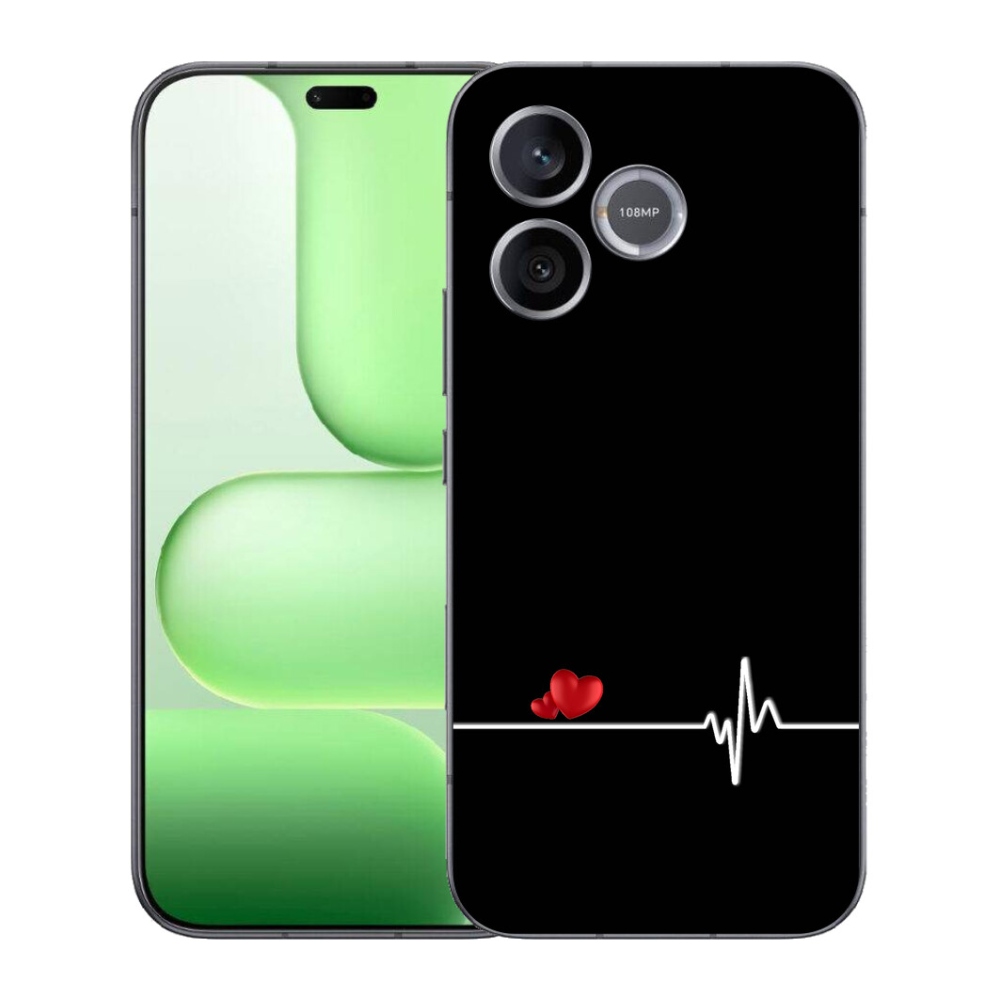 mmCase gél tok a Honer 600 Lite-hez – szív és pulzus fekete háttérrel