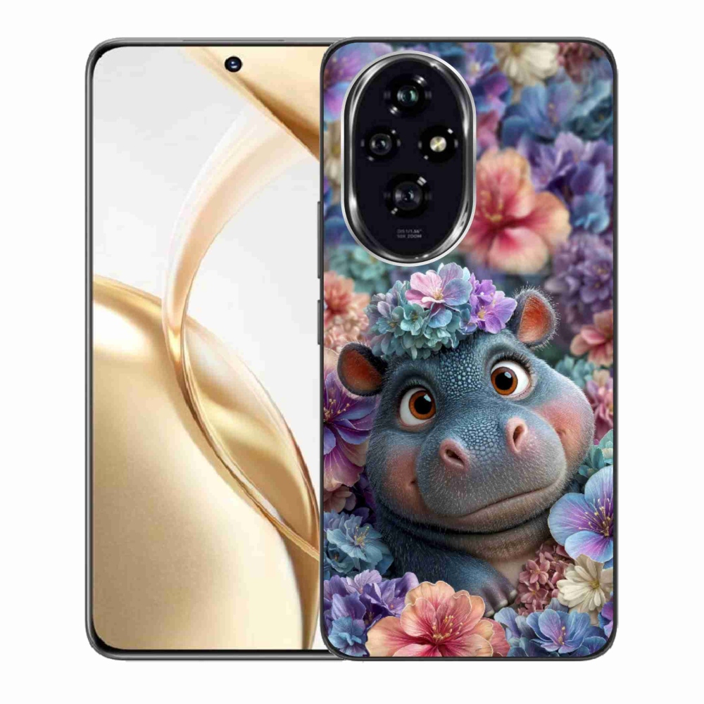 mmCase géltok az Honor 200 5G-hez – virágok között úszó víziló